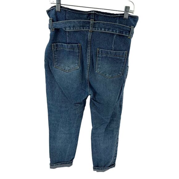 Initial J jeans paper bag waist high rise tapered leg medium 8 10 - Picture 2 of 12